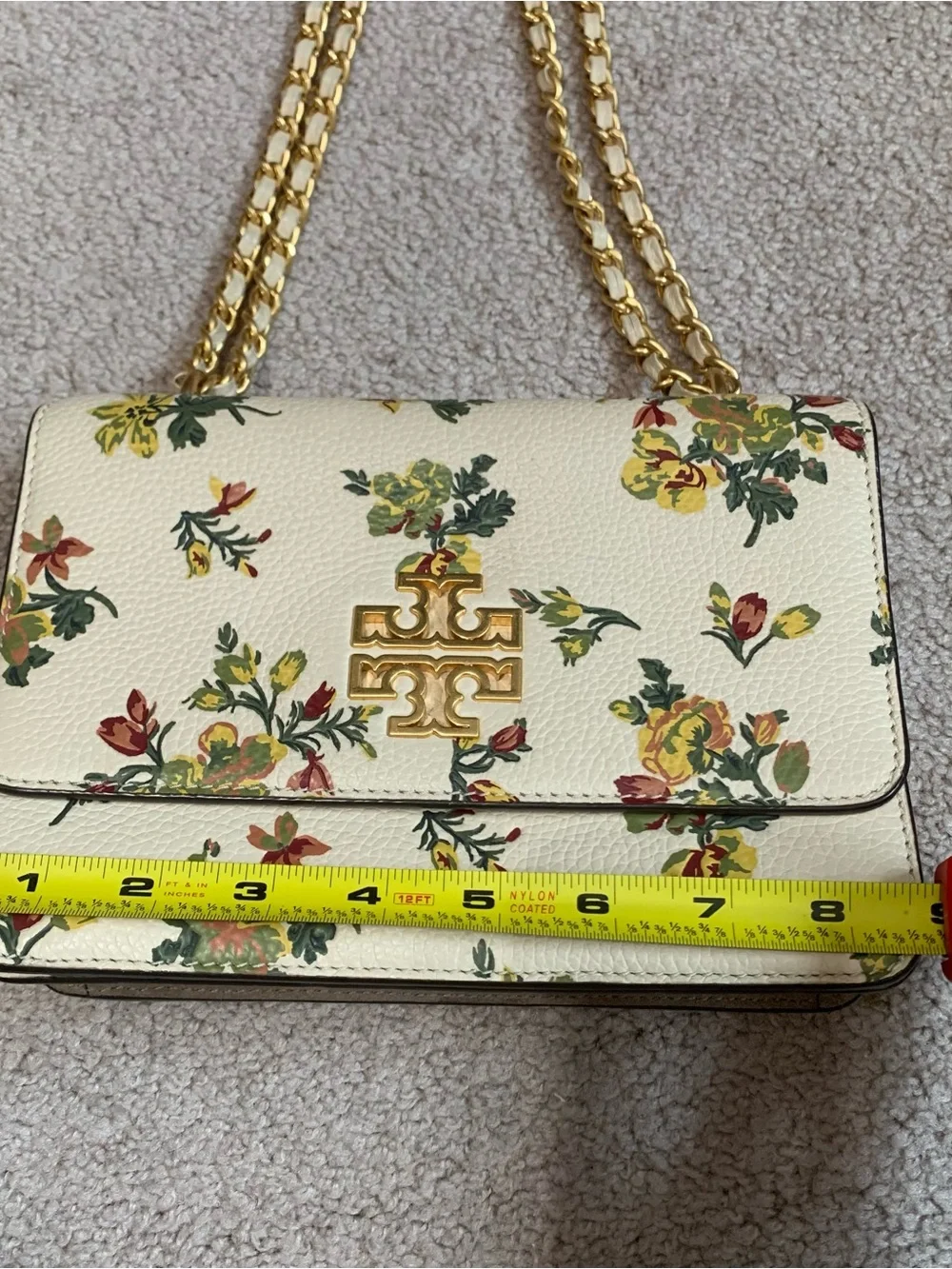 Tory Burch Kira Cream/Floral Multicolor leather Purse